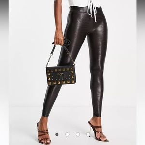 Spanx Faux Leather Croc Leggings